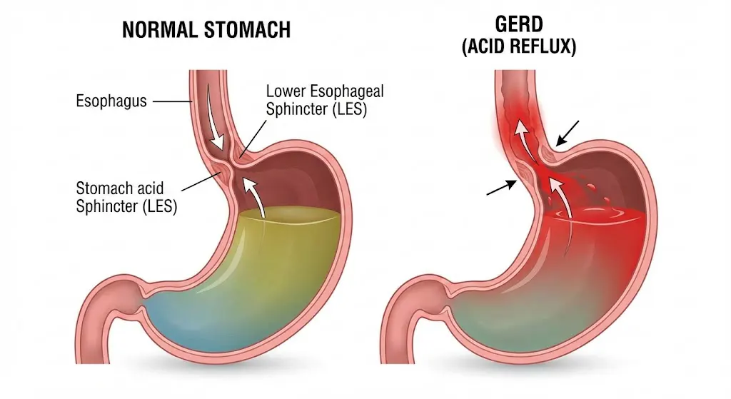 หูรูดหลอดอาหาร LES ปกติและผิดปกติ