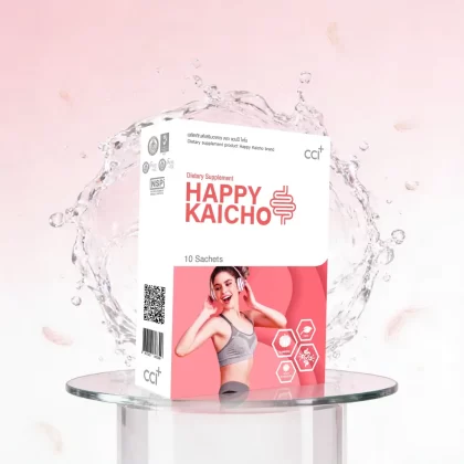 ผลิตภัณฑ์เสริมอาหาร แฮปปี้ ไคโช (Happy Kaicho) เครื่องดื่มชนิดผงผสมพรีไบโอติกส์และไฟเบอร์ ช่วยปรับสมดุลลำไส้และแก้ปัญหาท้องผูก