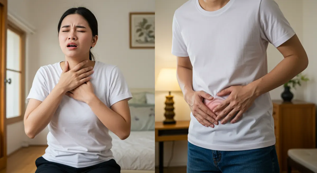 กรดไหลย้อน vs โรคกระเพาะ: อาการต่างกันยังไง?