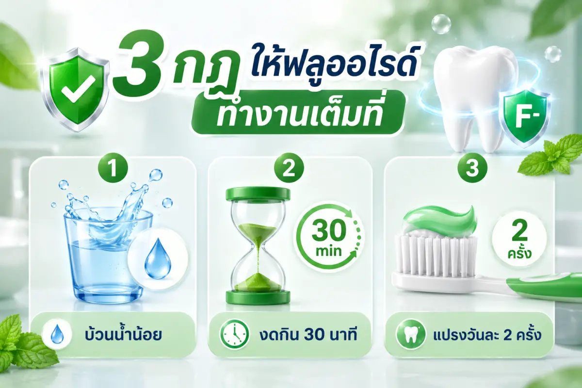 วิธีดูแลฟันหลังแปรงเพื่อให้ฟลูออไรด์ทำงานได้ดีที่สุด