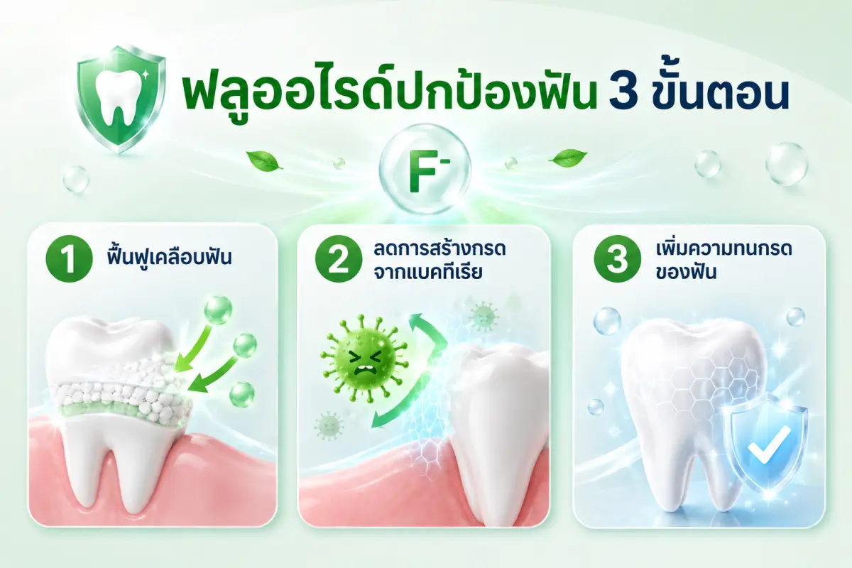 กลไกการทำงานของฟลูออไรด์ในการป้องกันฟันผุ