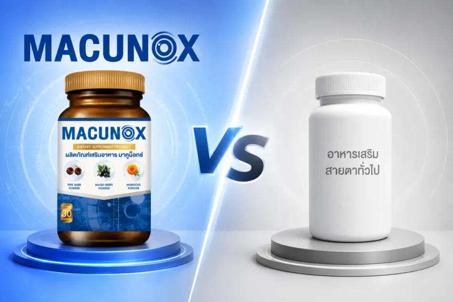 macunox เปรียบเทียบอาหารเสริมสายตาทั่วไป