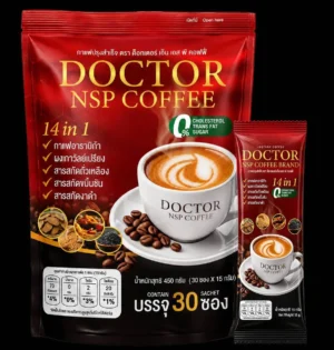 Doctor NSP Coffee กาแฟปรุงสำเร็จ 14 in 1 อาราบิก้า 100% ไม่มีน้ำตาลทราย 30 ซอง