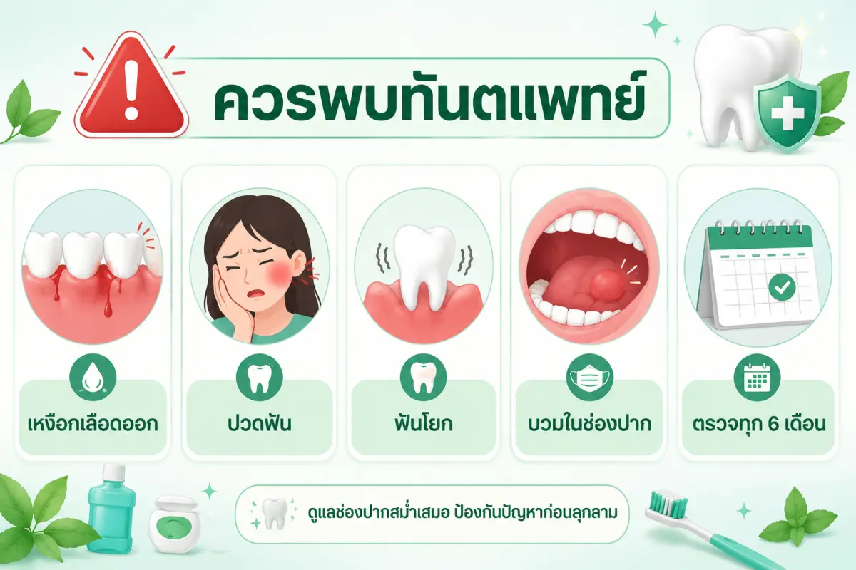อาการผิดปกติในช่องปากที่ควรพบทันตแพทย์